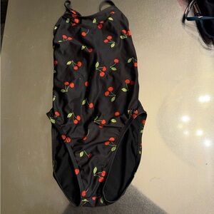 Jolyn Clothing Black Cherry Print One Piece Swimsuit